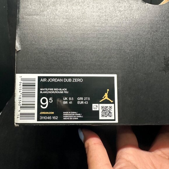 ⭐Rare Nike Air Jordan Dub Zero Men's Shoes 9.5 Fire Black Red Sneaker 311046-162 - Picture 9 of 13